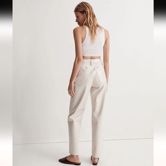 Madewell The Perfect Vintage Straight Jean Faux Leather Pants size 28 - Picture 2 of 8